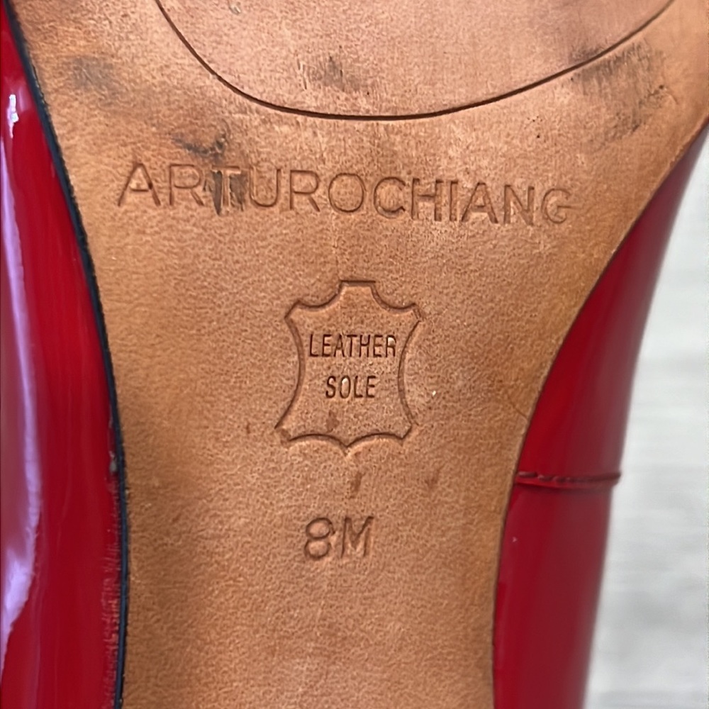 Arturo Chiang high heel pattern leather shoes, size 8 - Picture 5 of 7